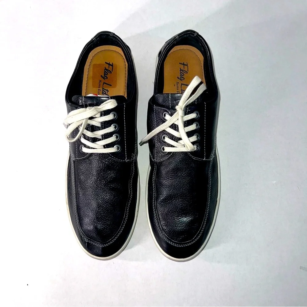 Flag Ltd Black Napa Leather Loafers Men’s Size 13